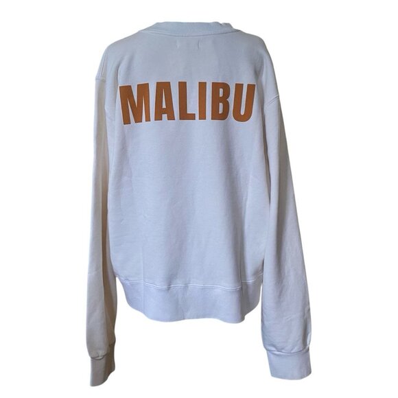 California Incline MALIBU CALI Crew Neck Sweatshirt Cream Size L Sample NWT - Picture 3 of 14